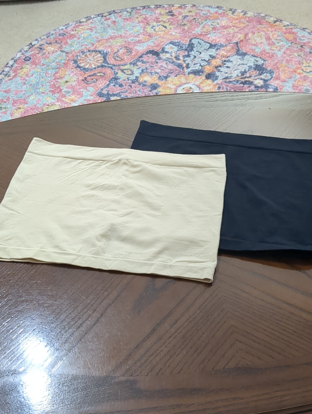 2 Women’s Maternity Stretch Tube Belly Bands Bundle Of 2— Black & Cream